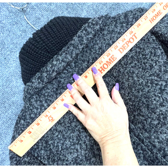 Coldwater Creek Coat Womens Medium Gray Wool Blend Belted Jacket Knit Collar - Picture 6 of 10